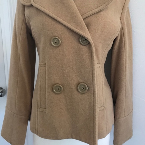 Camel Pea Coat - Picture 1 of 14